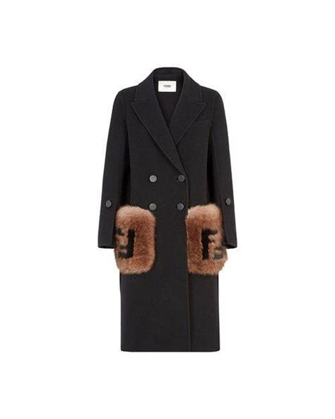 f print fendi coat|Fendi wool coat.